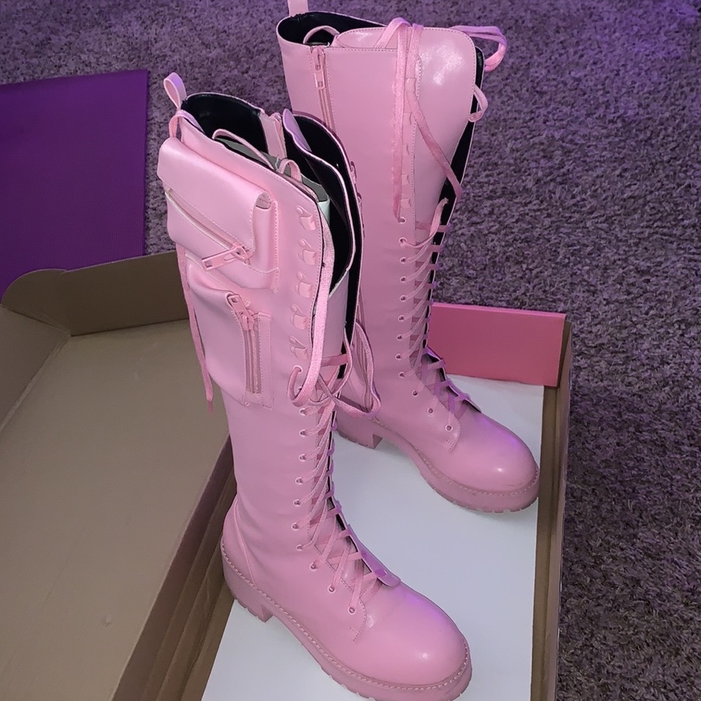 Gently worn Size 11 Sugar Thrillz Combat Boots
